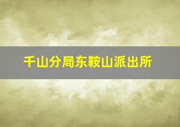 千山分局东鞍山派出所