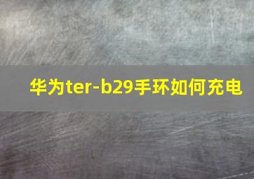 华为ter-b29手环如何充电