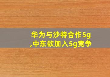 华为与沙特合作5g,中东欲加入5g竞争