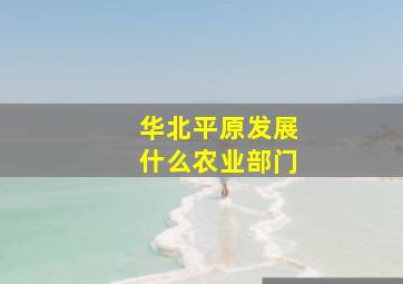 华北平原发展什么农业部门