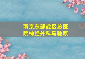 南京东部战区总医院神经外科马驰原