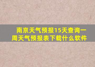 南京天气预报15天查询一周天气预报表下载什么软件