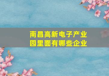 南昌高新电子产业园里面有哪些企业