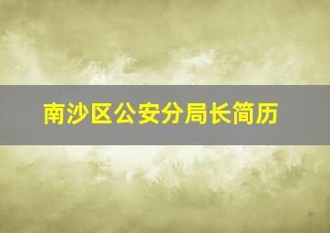 南沙区公安分局长简历