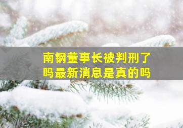 南钢董事长被判刑了吗最新消息是真的吗