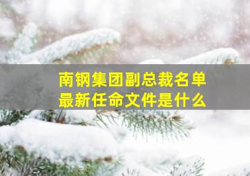 南钢集团副总裁名单最新任命文件是什么