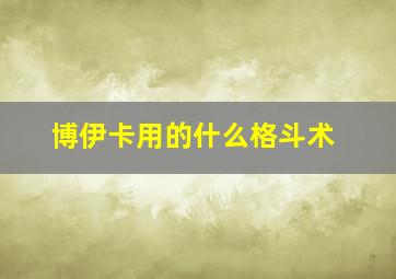 博伊卡用的什么格斗术