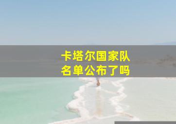 卡塔尔国家队名单公布了吗