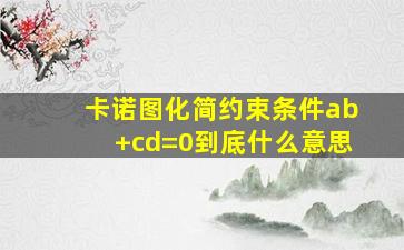 卡诺图化简约束条件ab+cd=0到底什么意思