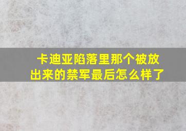 卡迪亚陷落里那个被放出来的禁军最后怎么样了