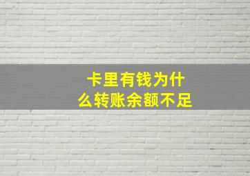 卡里有钱为什么转账余额不足