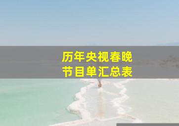 历年央视春晚节目单汇总表