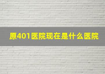 原401医院现在是什么医院