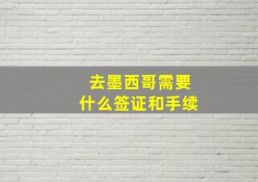 去墨西哥需要什么签证和手续