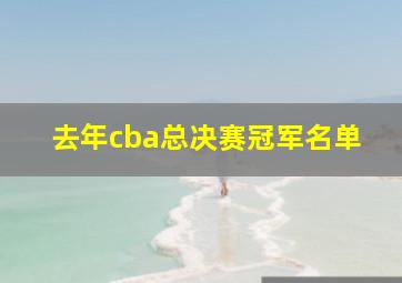 去年cba总决赛冠军名单