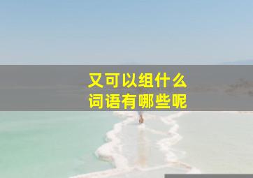 又可以组什么词语有哪些呢