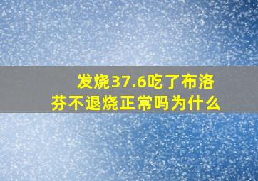 发烧37.6吃了布洛芬不退烧正常吗为什么