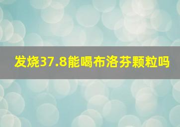 发烧37.8能喝布洛芬颗粒吗