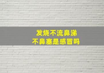 发烧不流鼻涕不鼻塞是感冒吗