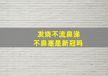 发烧不流鼻涕不鼻塞是新冠吗