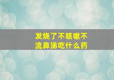 发烧了不咳嗽不流鼻涕吃什么药