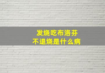 发烧吃布洛芬不退烧是什么病