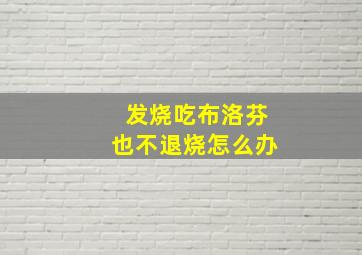 发烧吃布洛芬也不退烧怎么办