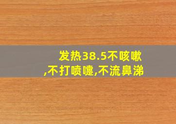 发热38.5不咳嗽,不打喷嚏,不流鼻涕