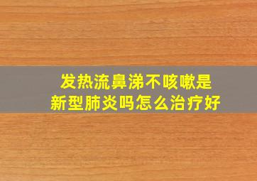 发热流鼻涕不咳嗽是新型肺炎吗怎么治疗好