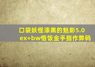 口袋妖怪漆黑的魅影5.0ex+bw悟饭金手指作弊码