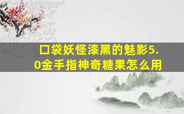 口袋妖怪漆黑的魅影5.0金手指神奇糖果怎么用