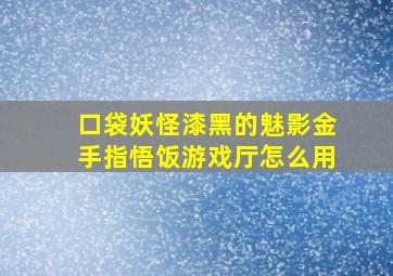 口袋妖怪漆黑的魅影金手指悟饭游戏厅怎么用