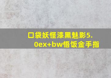 口袋妖怪漆黑魅影5.0ex+bw悟饭金手指