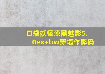 口袋妖怪漆黑魅影5.0ex+bw穿墙作弊码