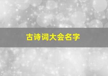 古诗词大会名字