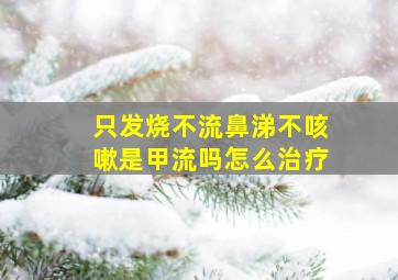 只发烧不流鼻涕不咳嗽是甲流吗怎么治疗