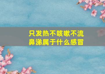 只发热不咳嗽不流鼻涕属于什么感冒