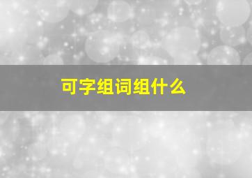 可字组词组什么