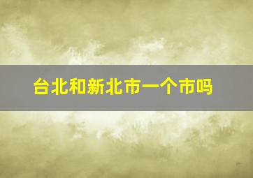 台北和新北市一个市吗