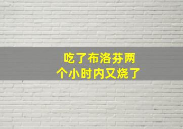 吃了布洛芬两个小时内又烧了