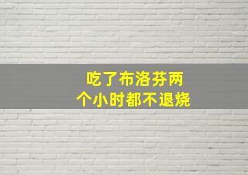 吃了布洛芬两个小时都不退烧