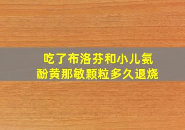 吃了布洛芬和小儿氨酚黄那敏颗粒多久退烧