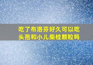 吃了布洛芬好久可以吃头孢和小儿柴桂颗粒吗