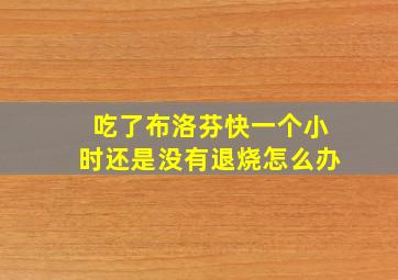 吃了布洛芬快一个小时还是没有退烧怎么办