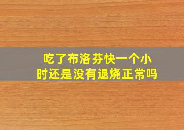 吃了布洛芬快一个小时还是没有退烧正常吗