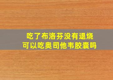 吃了布洛芬没有退烧可以吃奥司他韦胶囊吗