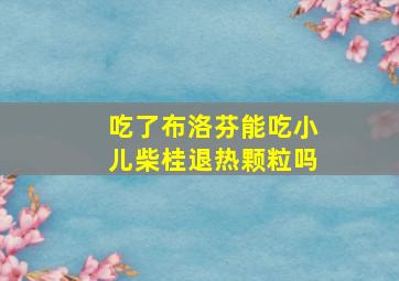 吃了布洛芬能吃小儿柴桂退热颗粒吗