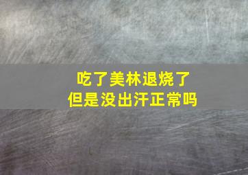 吃了美林退烧了但是没出汗正常吗