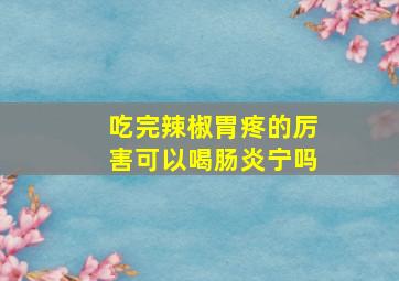 吃完辣椒胃疼的厉害可以喝肠炎宁吗