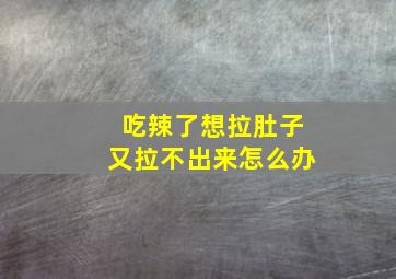 吃辣了想拉肚子又拉不出来怎么办